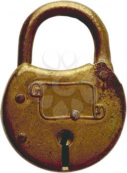 Royalty Free Photo of an Antique Brass Padlock