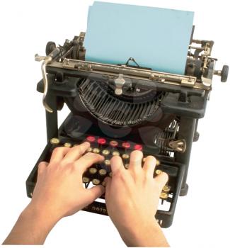 Royalty Free Photo of Hands Typing on a Typewriter