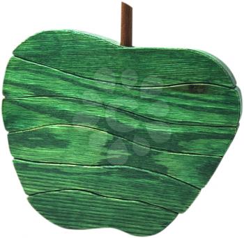 Royalty Free Photo of a Green Wooden Apple