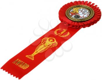 Royalty Free Photo of a First Place Bowling Ribbon