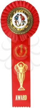 Royalty Free Photo of a First Place Hockey Ribbon 