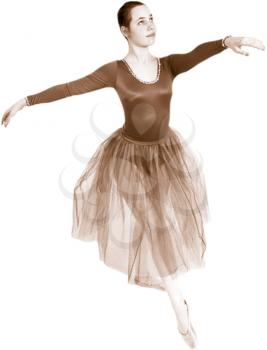 Royalty Free Sepia Tone Photo of a Ballerina