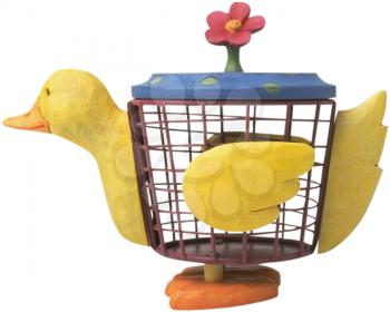 Royalty Free Photo of a Decorative Basket Shaped like a Duck 