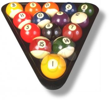 Royalty Free Photo of a Billiard Balls in a Triangle