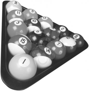 Royalty Free Photo of a Triangle of Billiard Balls