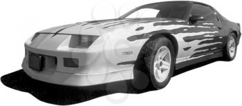 Royalty Free Photo of a Black and White Sports Car