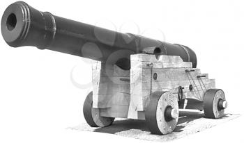 Royalty Free Photo of a Black and White Cannon