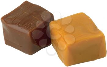 Royalty Free Photo of a Two Pieces of Caramel