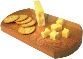Royalty Free Photo of a Tray of Cheese and Crackers