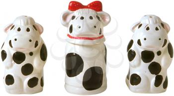 Royalty Free Photo of Ceramic Cow Salt and Pepper Shakers