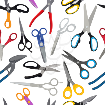 Colored scissors vector pattern. Scissors background for barber hair or hairdresser illustration