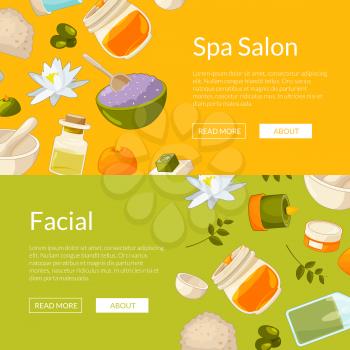 Vector horizontal web banners and poster set, spa elements illustration