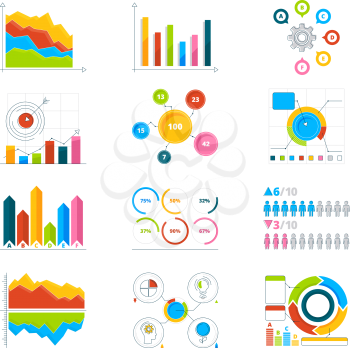 Vector graphics, charts and diagrams. Drawing infographics elements for business. Illustration of diagram and chart, graph and infographic statistic