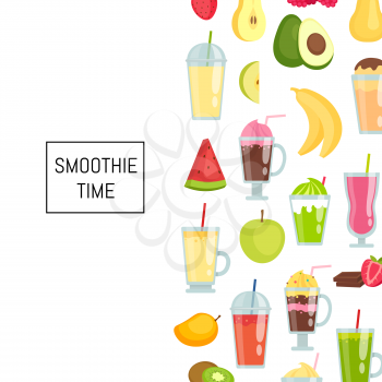 Vector flat smoothie elements background with place for text illustration banner poster