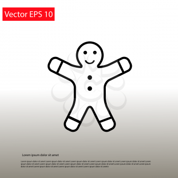 gingerbread man line icon isolated. EPS 10