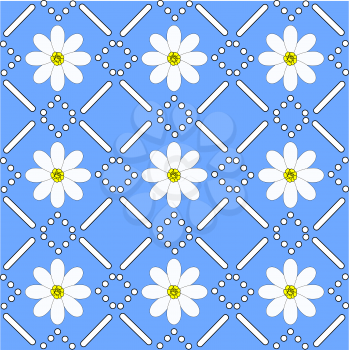 seamless pattern with chamomiles. Can be used as fabric texture, background, template for greeting card