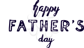 Happy fathers day lettering design. Modern brush style for greeting cards, banners, t-shirt design. Isolated on white