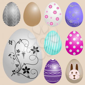 Set of color Easter eggs painted. Can be used as element for design for greeting cards, flyers, webs etc.
