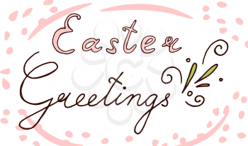 Easter Greetings hand lettering. Handmade vector calligraphy