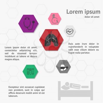 Medical Infographic template. Healthcare Related Colorful Icons. Can be used for brochure, flyer, website etc.