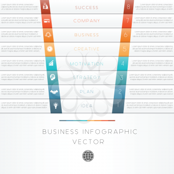 Vector illustration template of business infographic numbered eight position
