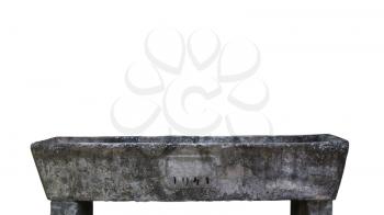 Old Watering Trough Isolated On White Background