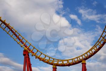 Roller Coaster Ride in Amusement Park. Entertainment and Adventure