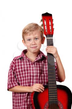 boy posing with guitar