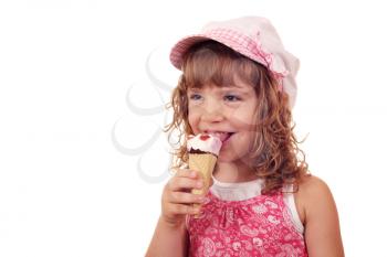 little girl eat ice cream