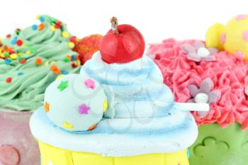 colorful sweet cupcakes food background 