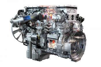 heavy truck diesel engine isolated