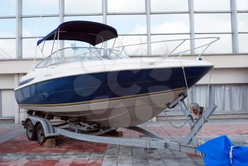 fast luxury boat ready for transport 