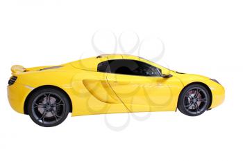 yellow supercar isolated on white 