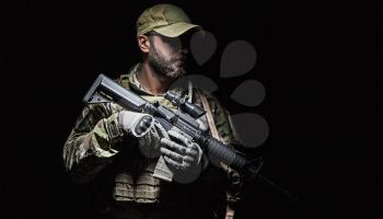Green Berets US Army Special Forces Group soldier studio shot