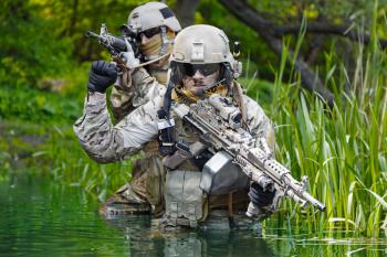 Green Berets US Army Special Forces Group soldiers in action