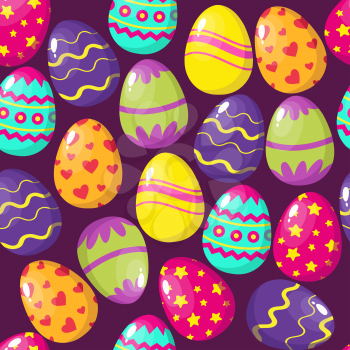 Happy easter eggs vector seamless pattern. Easter pattern background illustration