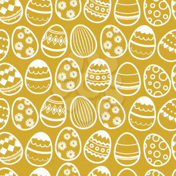 Happy easter repetition vector background. Seamless wallpaper with eggs. Easter pattern seamless with line eggs illustration
