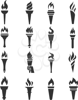 Torch vector icons set. Freedom symbols