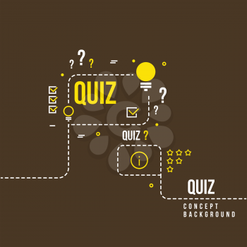 Quizzes, school exam quiz vector abstract background. Questionnaire quiz study illustration
