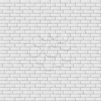 White blank brick wall seamless pattern texture. Background with brick surface. Vector illustration