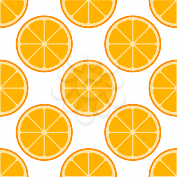 Orange slices vector seamless pattern. Background healthy vitamin juice illustration