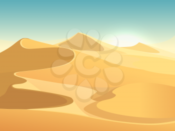 Desert dunes vector egyptian landscape background. Sand in nature illustration