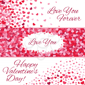 Valentines day sale vector love banners set with origami purple hearts on white background