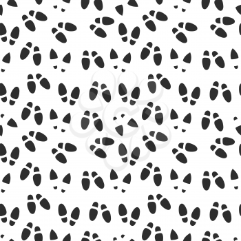 Grey footsteps seamless pattern design. Background wallpaper foot print, vector illustration