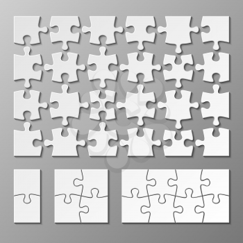 Jigsaw puzzle piece vector template isolated. Jigsaw piece puzzle object illustration
