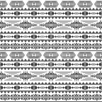 Aztec culture vector seamless pattern. Mexican maya endless background. Ethnic fashion geometric background illustration