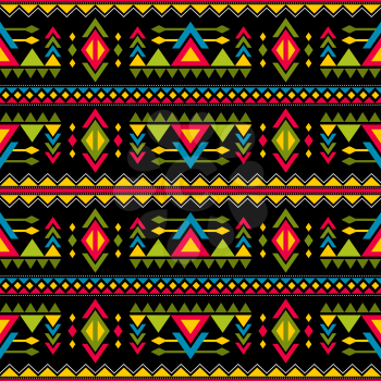 Navajo weaving fashion seamless vector pattern. Vintage tribal art print of ethnic african endless background. Culture ornament tribal maya geometric color pattern