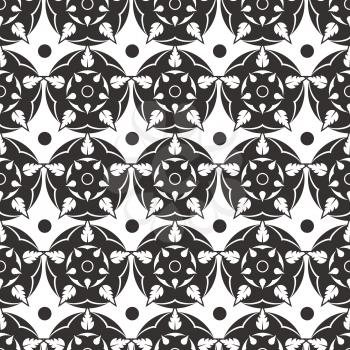 Elegant abstract flower background seamless pattern. Grey roses pattern design. Vector illustration