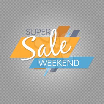 Super sale banner template isolated on transparent background. Vector illustration