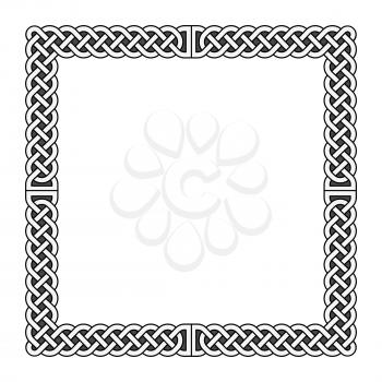 Celtic knots vector medieval frame in black and white. Decoration frame pattern illustration